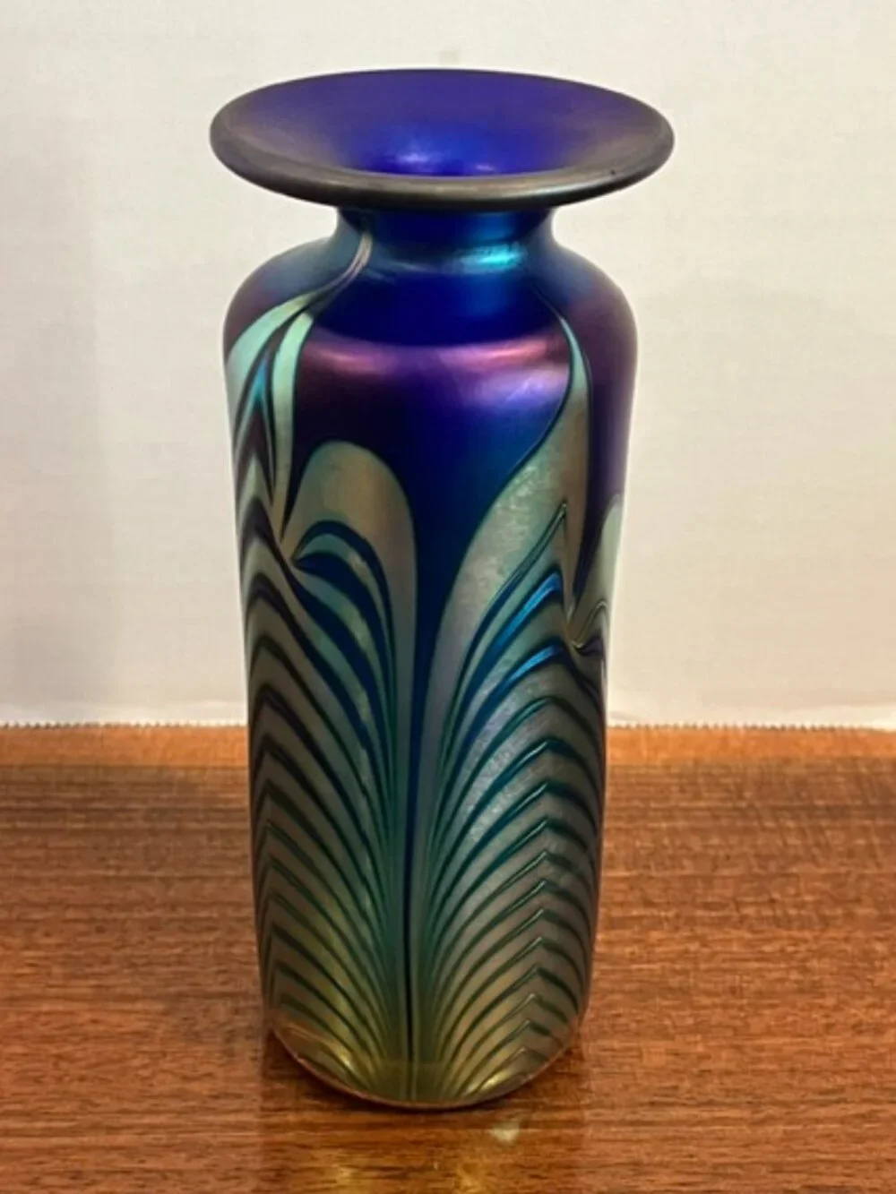 Steven Correia Cobalt Blue Iridescent Pulled Feather 6 1/4